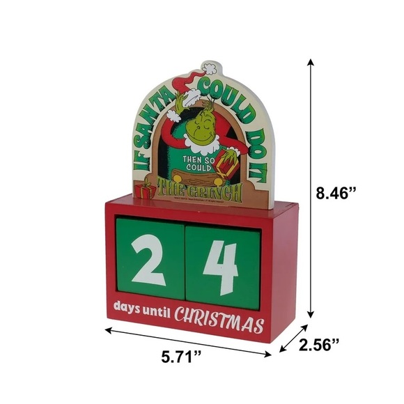 Dr. Seuss' How the Grinch Stole Christmas Red Countdown Christmas Calendar Decor - Picture 3 of 6